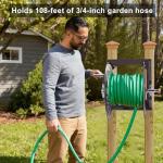 Bronze Wall Mount Garden Hose Reel Holds 125 Ft