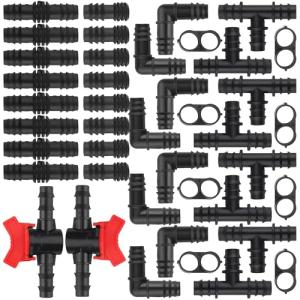 42-Piece Drip Irrigation Fittings Kit for Gardens