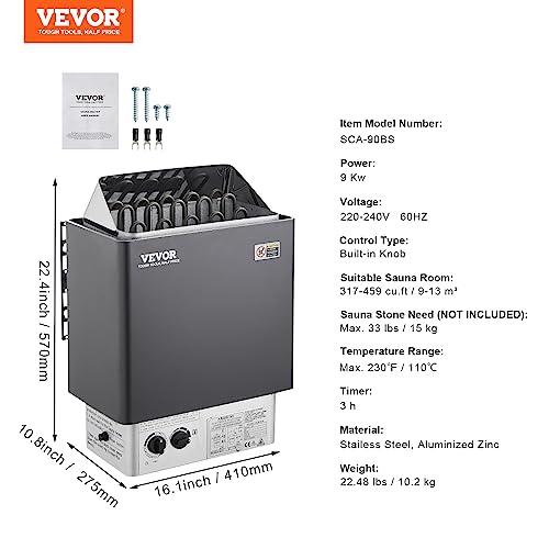 VEVOR 9KW Sauna Heater with Built-in Controls