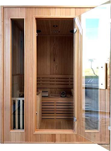 60" Traditional Swedish Sauna Spa, Hemlock Wood, 2-3 Person