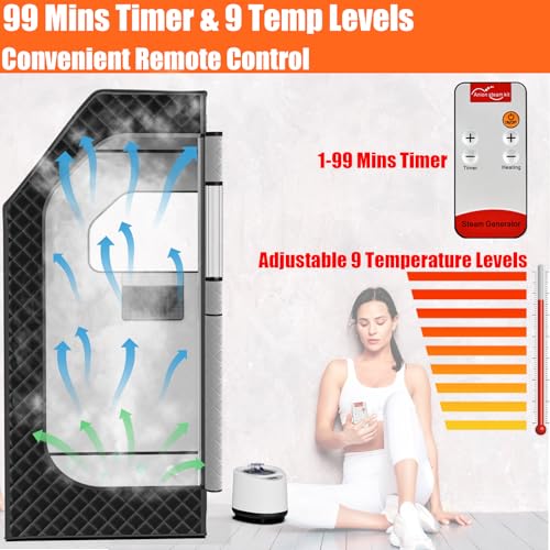 Portable Home Sauna Tent with Timer and Remote Control