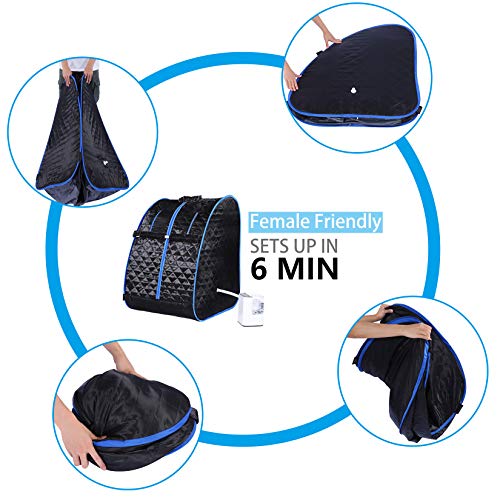 OPPSDECOR Portable Indoor Sauna Spa with Chair & Timer