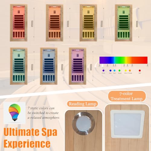 1 Person Hemlock Wooden Infrared Home Sauna Spa
