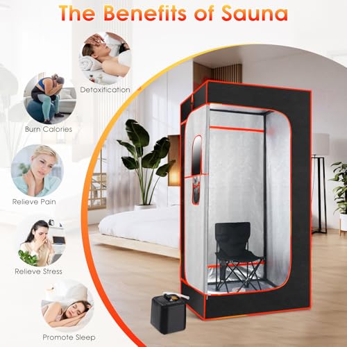 Upgraded Portable Sauna Box with Steam, Remote Control