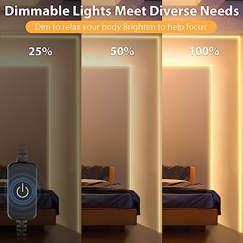 Warm White Dimmable LED Neon Rope Lights, 16.4ft/5m - Bedroom/Home Decor