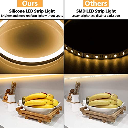 Warm White Dimmable LED Neon Rope Lights, 16.4ft/5m - Bedroom/Home Decor