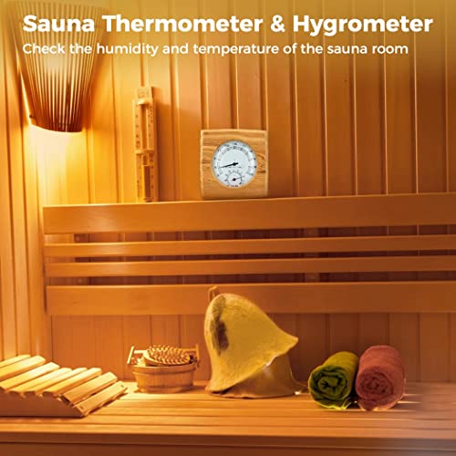 2 in 1 Wooden Sauna Thermometer and Hygrometer