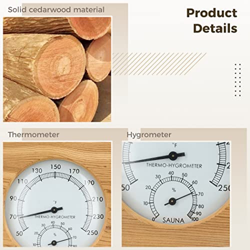 2 in 1 Wooden Sauna Thermometer and Hygrometer