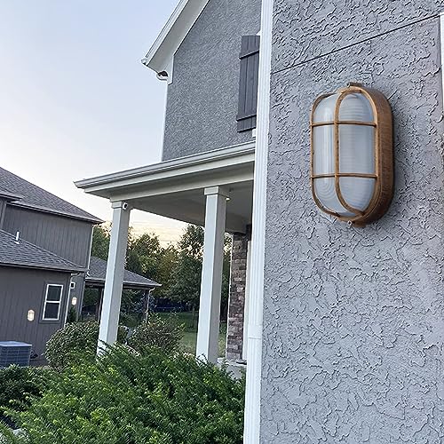 Outdoor Oval Sauna Lamp, Nautical Bulkhead Light, Aluminum