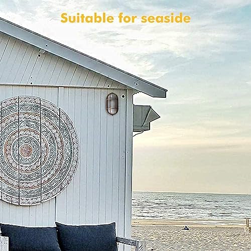 Outdoor Oval Sauna Lamp, Nautical Bulkhead Light, Aluminum