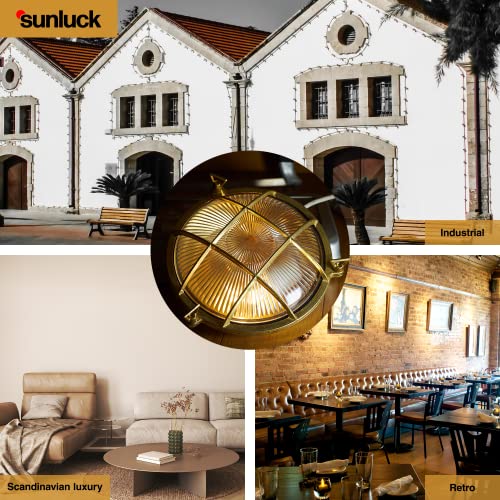 Brass Sauna Light Waterproof for Cafe, Bar, Patios