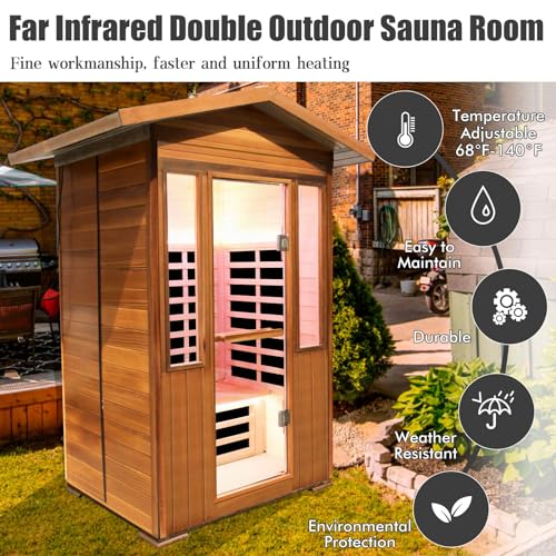 Outdoor Far Infrared Sauna Room 1800W for Two