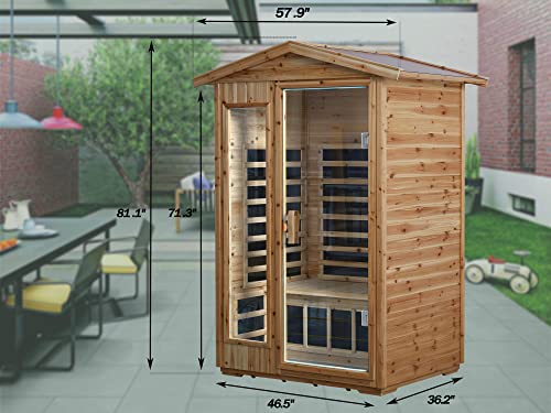 2 Person Infrared Sauna with Canadian Hemlock Wood