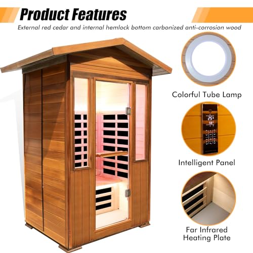 Outdoor Far Infrared Sauna Room 1800W for Two