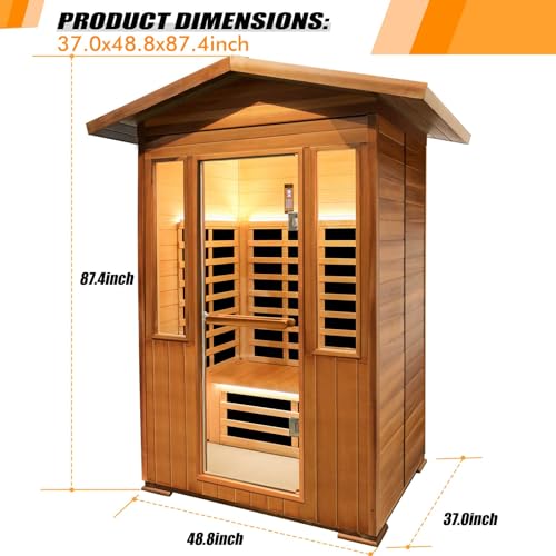 Outdoor Far Infrared Sauna Room 1800W for Two