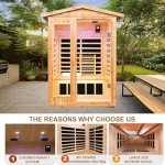 KUNSANA 2-Person Far Infrared Sauna, Low EMF, Bluetooth