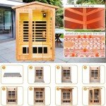 KUNSANA 2-Person Far Infrared Sauna, Low EMF, Bluetooth