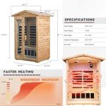 KUNSANA 2-Person Far Infrared Sauna, Low EMF, Bluetooth
