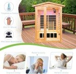 KUNSANA 2-Person Far Infrared Sauna, Low EMF, Bluetooth