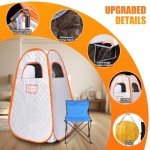 MQUPIN Portable Home Steam Sauna with Chair