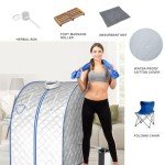Portable Steam Sauna Tent with Foot Massage and Chair