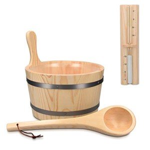 Wood Sauna Kit with Bucket, Liner, and Ladle