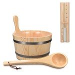 Wood Sauna Kit with Bucket, Liner, and Ladle