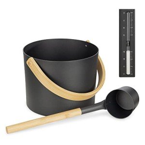 Navaris Black Sauna Kit: 3 Essential Spa Accessories
