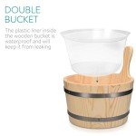 Wood Sauna Kit with Bucket, Liner, and Ladle