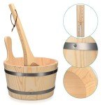 Wood Sauna Kit with Bucket, Liner, and Ladle