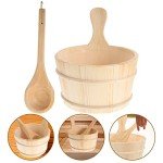 Wooden Sauna Bucket and Ladle Set - 2 Pieces