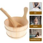Wooden Sauna Bucket and Ladle Set - 2 Pieces