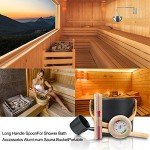 Sauna Accessory Set with Bucket, Thermometer, Hourglass