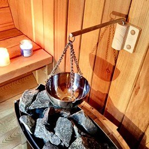 Stainless Steel Sauna Aroma Bowl with Wooden Plate