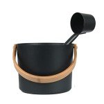Kisbeibi Portable Aluminum Sauna Bucket & Ladle Set