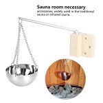 Stainless Steel Sauna Aroma Bowl with Wooden Plate