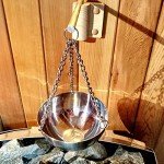 Stainless Steel Sauna Aroma Bowl with Wooden Plate