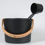 Kisbeibi Portable Aluminum Sauna Bucket & Ladle Set
