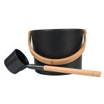 Kisbeibi Portable Aluminum Sauna Bucket & Ladle Set