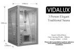 Vidalux 3-Person Traditional Sauna with Bluetooth