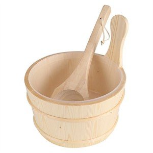 Wooden Sauna Bucket and Ladle Set