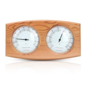 Wooden Double Dial Sauna Thermo Hygrometer 2-in-1