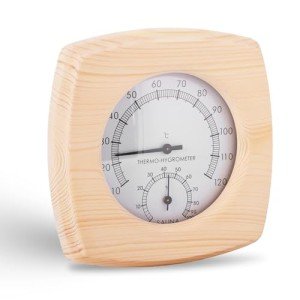 Wood Sauna Thermo-Hygrometer: Dual Thermometer & Hygrometer