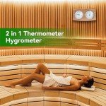 Wooden Double Dial Sauna Thermo Hygrometer 2-in-1