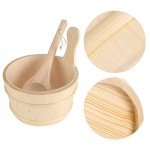 Wooden Sauna Bucket and Ladle Set