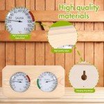2-in-1 Sauna Thermometer & Hygrometer Wooden Accessory