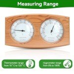 Wooden Double Dial Sauna Thermo Hygrometer 2-in-1