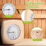 Wood Sauna Thermo-Hygrometer: Dual Thermometer & Hygrometer