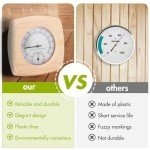 Wood Sauna Thermo-Hygrometer: Dual Thermometer & Hygrometer