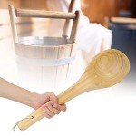 HERCHR Wooden Sauna Ladle – 15.3in Bath Spoon